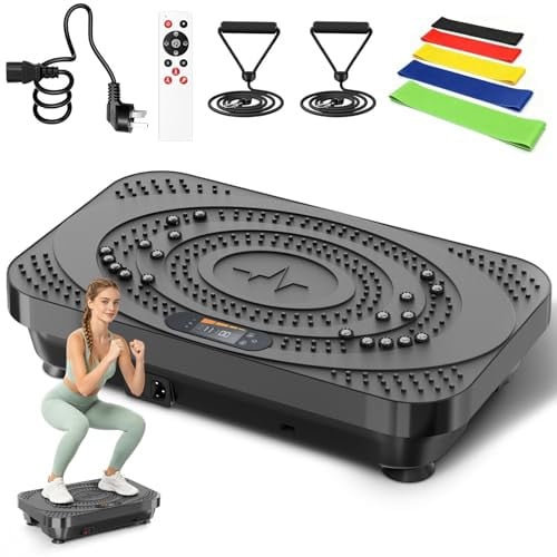 Vibration Plate Exercise Machine with Resistance Bands and Bluetooth Connectivity Deal
