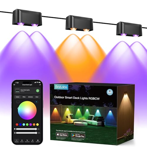 BrizLabs Smart Outdoor Halloween Fence Lights, 6 Lamps 32.8 ft