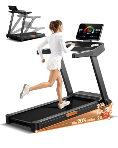 CURSOR FITNESS L20 Folding Treadmill w/ 20% Incline, 3.5HP Motor & 400-Lb Capacity