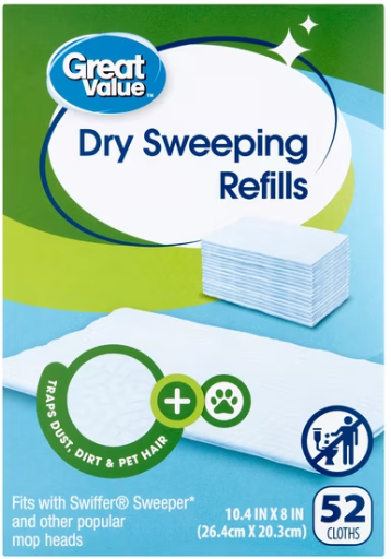 Great Value Dry Sweeping Cloth Refills 52 Count Deal