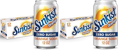 Sunkist Zero Sugar Orange Soda 12 fl. oz. Cans 12 Pack (Pack of 2) Deal