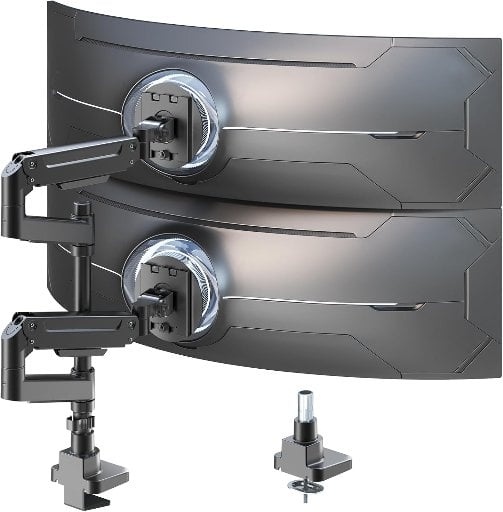 PUTORSEN Heavy-Duty Vertical Dual Monitor Gas Spring Desk Mount for Up to 49" Monitors Deal