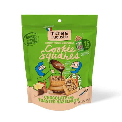 Michel et Augustin Milk Chocolate & Hazelnut Shortbread Cookies 15-Count