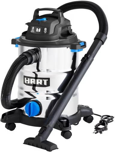 HART 8 Gallon Wet/Dry Vacuum with 6 Peak HP Motor