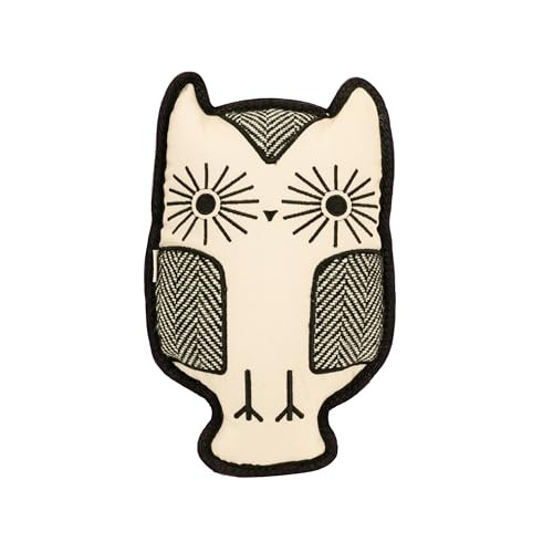 Harry Barker Durable Plush Dog Toys, Herringbone Owl Toy