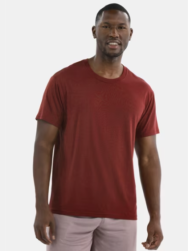 Athletic Works Men's Solid Tri Blend Tee with Short Sleeves (Heritage Russet, Sizes XS-2XL) Deal