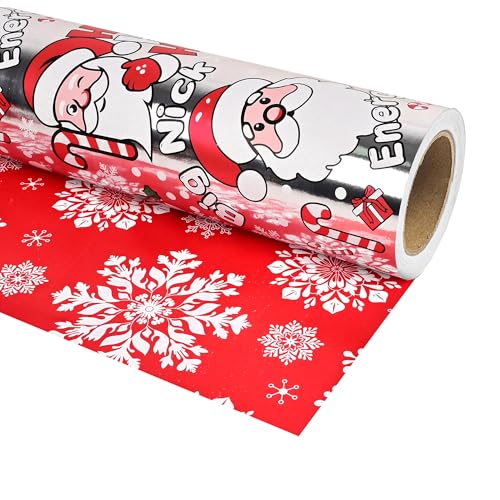Dlyrroba Reversible Christmas Wrapping Paper