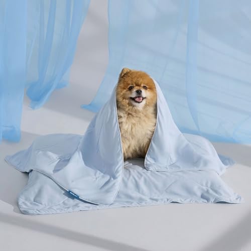 Bedsure Cooling Throw Blanket for Dogs & Cats (Arctic Blue) 25"x35"