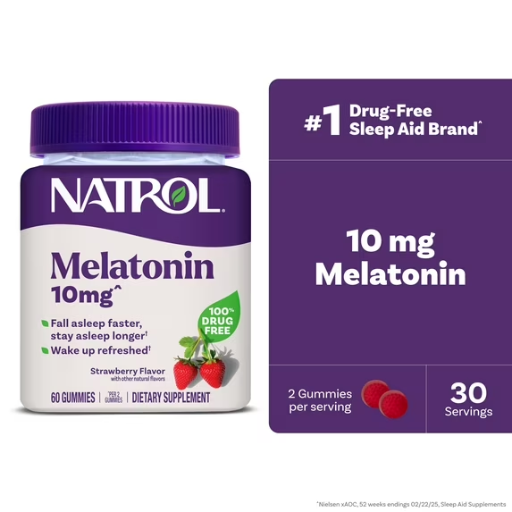 Natrol 10mg Melatonin 60-Count Strawberry Gummies