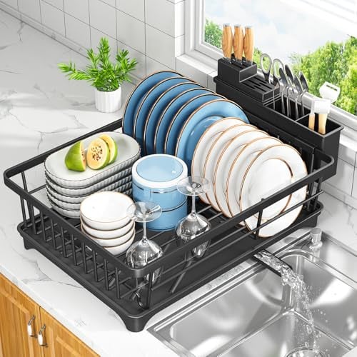 Kmiectse Space-Saving Metal Dish Drying Rack 15.2" x 11.2"