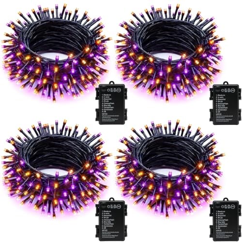 Halloween Orange & Purple String Lights 4-Pack Deal