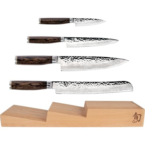 Shun Premier 5 Piece In-Drawer Set with 8" Chef's, 4" Paring, 6.5" Utility, 9" Bread Knife & Tray Deal