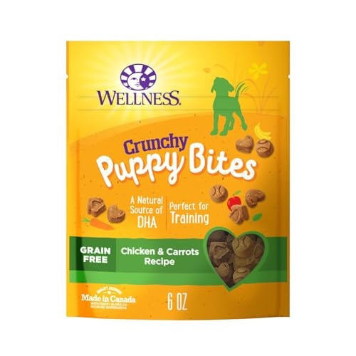 Wellness Crunchy Puppy Bites Dog Training Treats, 6 oz Bag, Chicken & Carrot Deal