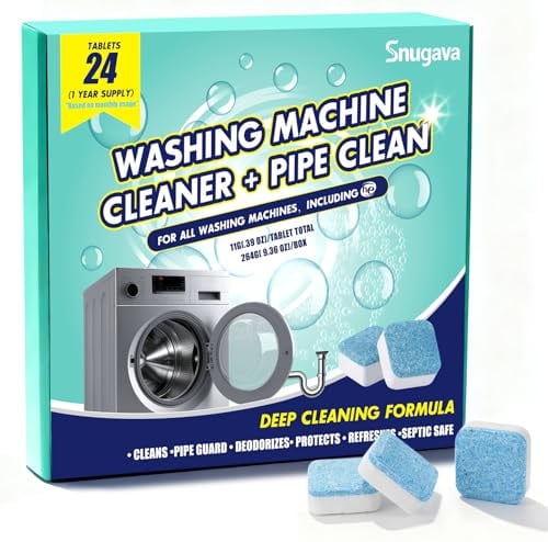 Washing Machine Cleaner Tablets and Deodorizer 24-Pack Deal