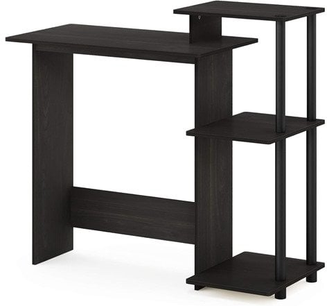 Furinno Efficient Home Laptop Computer Desk w/ Square Shelves (Espresso/Black) Deal