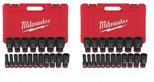 Milwaukee SHOCKWAVE 1/2 in. Drive SAE 6 Point Impact Socket Set (38-Piece)