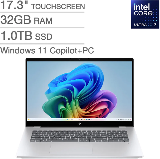 HP OmniBook 7 17.3" FHD Touchscreen AI Laptop - 32GB RAM, 1TB SSD