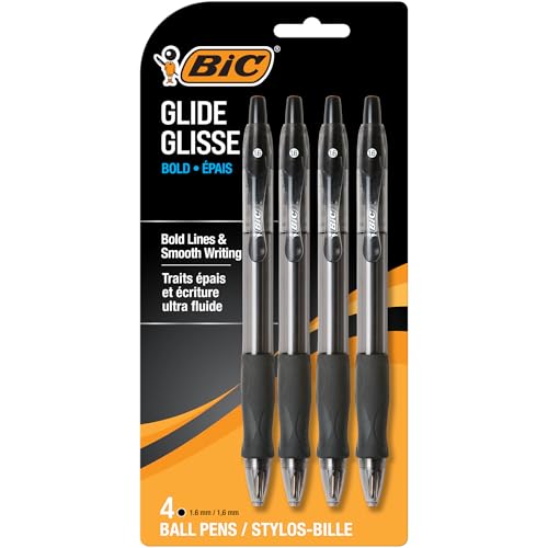 BIC Glide Bold Black Ballpoint Pens 1.6mm 4-Count Deal