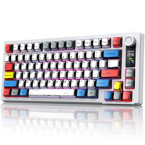 MOKURU 75% Wireless Mechanical Keyboard w/ RGB, Hot-Swap, LCD Display & Control Knob