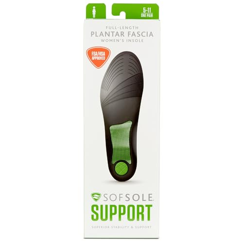 Sof Sole Unisex-Adult Plantar Fascia Support Full-Length Gel Shoe Insert
