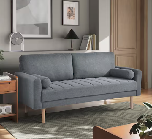 Serta Archer 67" Square Arm Woven Polyester Rectangle Sofa (Gray)