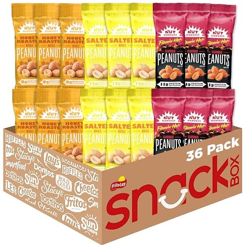 Nut Harvest 3 Flavor Peanuts Variety Pack (36 individual bags)