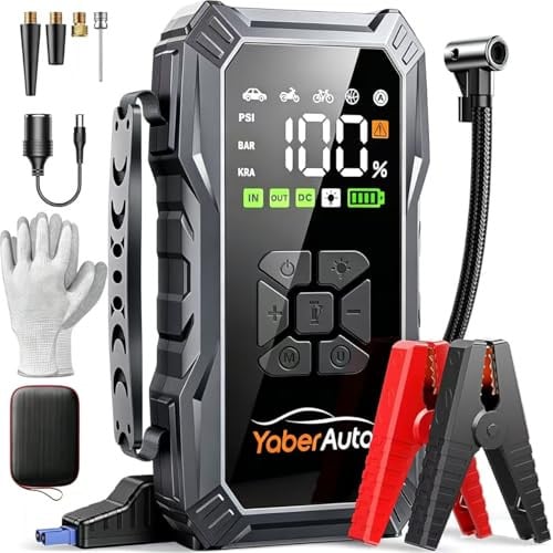 YaberAuto 10-in-1 Jump Starter with Air Compressor 6000A 150PSI Deal