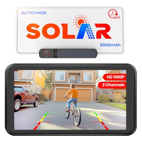 AUTO-VOX Solar Wireless Backup Camera w/ 5" 1080P Monitor & 5000mAh Battery