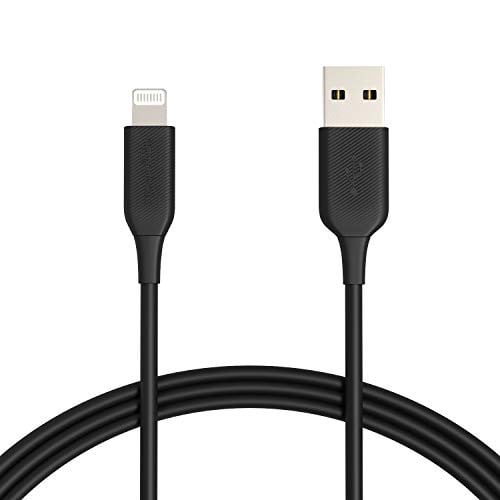 Amazon Basics 2-Pack USB-A to Lightning Charger Cable for iPhone/iPad, 6 Foot, Black