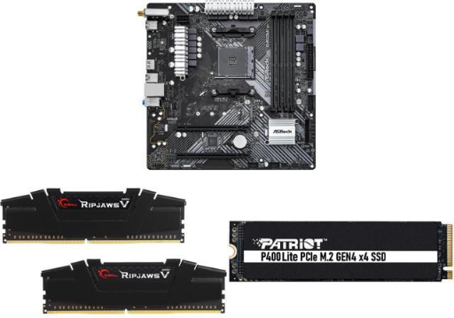ASRock B450M/AC R2.0 + G.SKILL Ripjaws V Series 16GB (2 x 8GB) DDR4 3200 RAM + Patriot Memory P400 Lite M.2 PCIe Gen 4 x4 1TB SSD