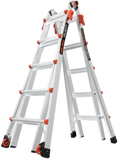 Little Giant Ladders Velocity 22-ft Multi-Position Aluminum Ladder with Wheels