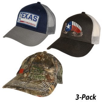 3-Pack Men's Texas Meshback Caps Vol. 2