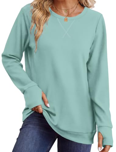 WIHOLL Crewneck Thumb Hole Sweatshirt Deal