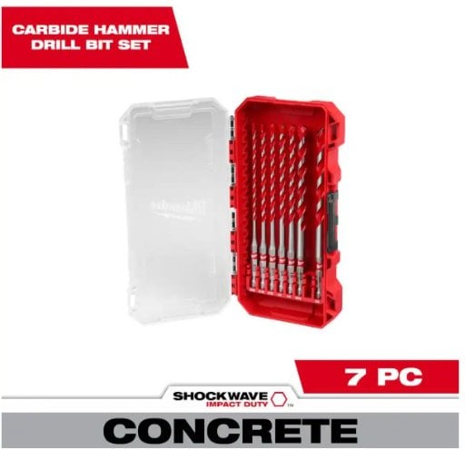 Milwaukee Shockwave Carbide Hammer Drill Bit Kit (7-Piece)