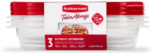 Rubbermaid TakeAlongs 4.0-Cup Rectangle Food Storage Containers 3-Pack Deal