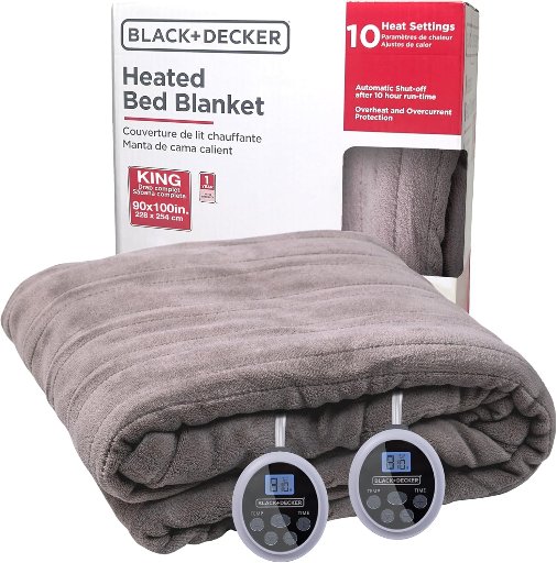 BLACK+DECKER King Size 90" x 100" Micro Plush Dual-Zone Heated Blanket