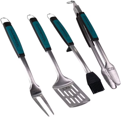 Char-Broil 4pc Comfort Grip Tool Heat Resistance Grill Cookware Set Deal