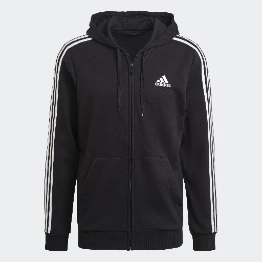 Adidas Men Essentials French Terry 3-Stripes Full-Zip Hoodie Deal