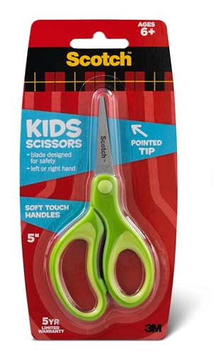 Scotch Kids Pointed Tip Scissors with Soft Touch, 5" Deal