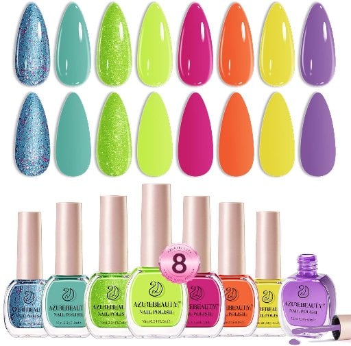 AZUREBEAUTY Summer 8 Colors Nail Polish Set Deal