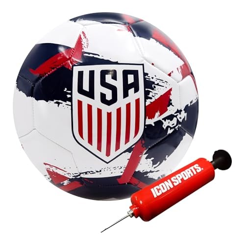 Icon Sports Officially Licensed US Soccer Federation Soccer Ball w/ Pump (Size 5) Deal