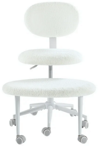 Pinmoco Fleece Ergonomic Cross-Legged Swivel Chair w/ Footrest