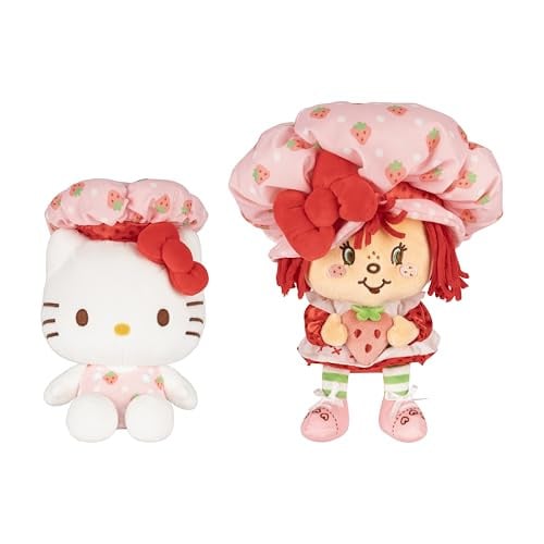 Jazwares Strawberry Shortcake x Hello Kitty 8" Plush Toys 2-Pack Deal