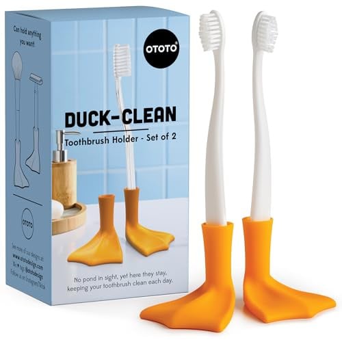 OTOTO Duck Toothbrush Holder Set - 2 Pack Deal