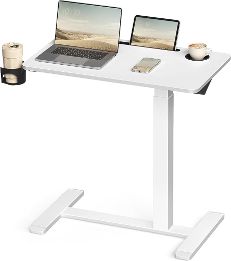 VASAGLE Overbed Table with Wheels 27.6 x 15.7 Inches