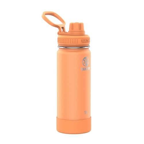 Takeya Actives 18-Oz Water Bottle with Spout Lid, Tart Orange