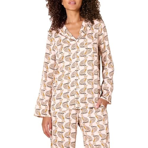 Amazon Essentials Women's Regular-Fit Long-Sleeve Satin Sleep Shirt
