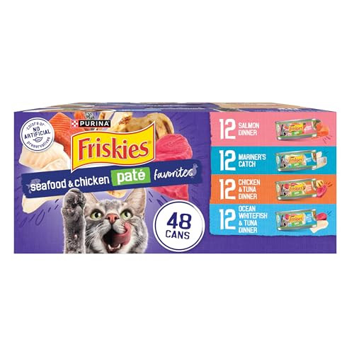 Friskies Pate Wet Cat Food Variety Pack Seafood and Chicken - 48 ct