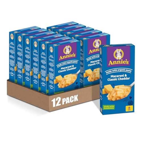 Annie's Macaroni and Classic Cheddar with Organic Pasta 6 oz (Pack of 12)
