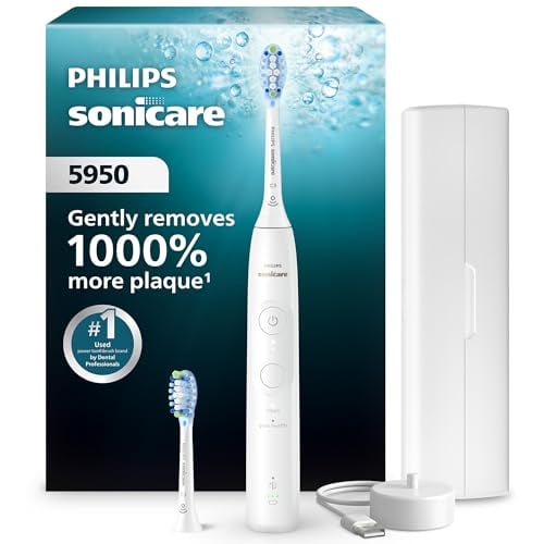Philips Sonicare 5950 Rechargeable Electric Toothbrush with 2 Brush Heads, White Deal